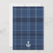 Navy-Tartan-Einladung Einladung (Rückseite)