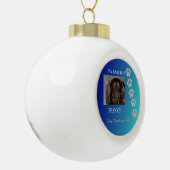 Navy Teal Pawprints Pet Tribute Keramik Kugel-Ornament (Links)