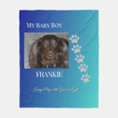 Navy Teal Pawprints Tribute Fleecedecke (Vorderseite)