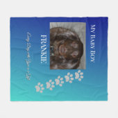 Navy Teal Pawprints Tribute Fleecedecke (Vorderseite (Horizontal))