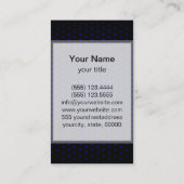 Navy Techno Dots Modern Black Visitenkarte (Rückseite)