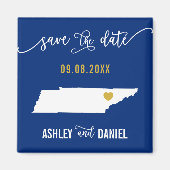 Navy Tennessee Hochzeit Speichern Sie die Datumska Magnet (Vorne)