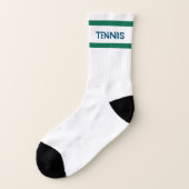 Navy Tennis Green Strip Retro Unisex Socken (Links - Außen)