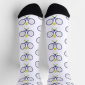 Navy Tennis Racquets Pattern Socks Socken (Oben)