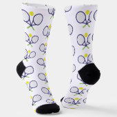 Navy Tennis Racquets Pattern Socks Socken (Gewinkelt)
