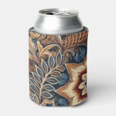 Navy Terracotta Boho Batik Floral Watercolor Dosenkühler (Kanne Vorderseite)