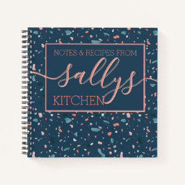 Navy Terrazzo Kitchen Notes Recipate hausgemacht Notizblock