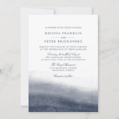 Navy Tides | Coastal Watercolor Hochzeit Einladung (Vorderseite)