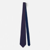 Navy Tie with Carrot-Orange Star Pattern Krawatte (Vorderseite)