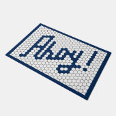 Navy Tile Design Nautical Boote Fußmatte (Schrägansicht)