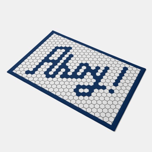 Navy Tile Design Nautical Boote Fußmatte (Schrägansicht)