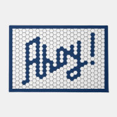 Navy Tile Design Nautical Boote Fußmatte (Vorderseite)