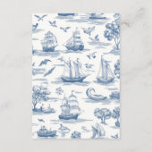 Navy Toile Nautical Baby Shooter Diapper Raffle Begleitkarte (Rückseite)