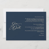 Navy Trendy Collage Wedding Save Date 4 Photos (Rückseite)