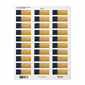 Navy tropical palm leaf modern script gold address (Vorne)