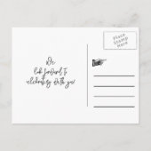 Navy Türkise Peacock Feather Boho Save the Date Ankündigungspostkarte (Rückseite)