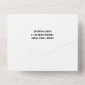 Navy Türkise Peacock Feather Boho Wedding All In One Einladung (Rückseite)