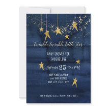 Navy Twinkle Little Star Gold Boy Baby Dusche