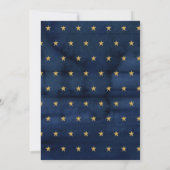 Navy Twinkle Little Star Moon Liebe Kinderdusche Einladung (Rückseite)