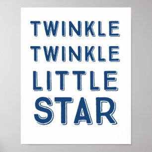 Navy Twinkle Twinkle Little Star   Kinderzimmer Ar Poster