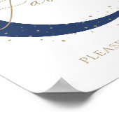 Navy über dem Mond Baby Duwer Favorit Schild (Ecke)