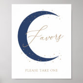 Navy über dem Mond Baby Duwer Favorit Schild (Vorne)