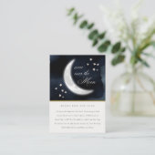 Navy über den Mond Stars Bücher für Babydusche Begleitkarte (Stehend Vorderseite)