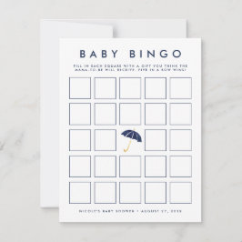 Navy Umbrella | Baby Shooter Bingo Game Card