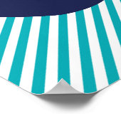 Navy und Aquamarin Elephant Kinderzimmer Poster (Ecke)