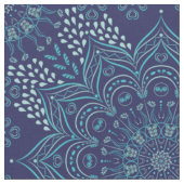 Navy und aquamarine Mandala-Muster Stoff (Nahaufnahme)
