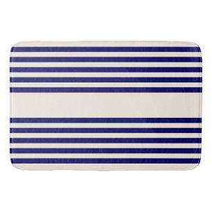 Navy und Beige fünf Streifen Muster Badematte