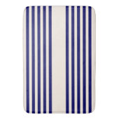 Navy und Beige fünf Streifen Muster Badematte (Vorderseite Vertikal)