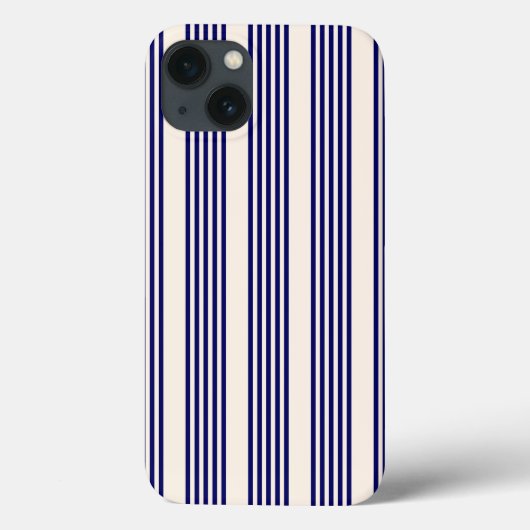 Navy und Beige fünf Streifen Muster Case-Mate iPhone Hülle (Rückseite)