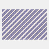 Navy und Beige fünf Streifen Muster Geschenkpapier Set (Vorderseite 2)