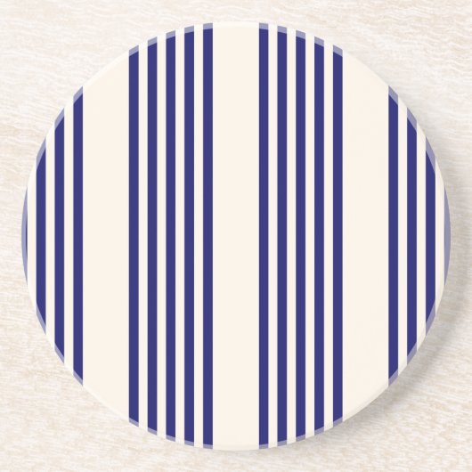 Navy und Beige fünf Streifen Muster Getränkeuntersetzer (Vorne)