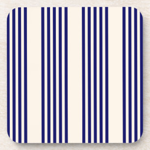 Navy und Beige fünf Streifen Muster Getränkeuntersetzer