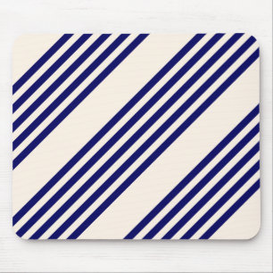 Navy und Beige fünf Streifen Muster Mousepad