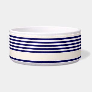 Navy und Beige fünf Streifen Muster Napf
