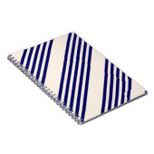 Navy und Beige fünf Streifen Muster Notizblock (Rechte Seite)