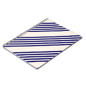 Navy und Beige fünf Streifen Muster Notizblock (Linke Seite)