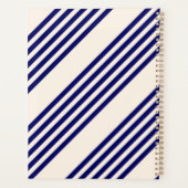 Navy und Beige fünf Streifen Muster Planer (Rückseite)