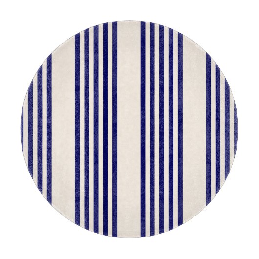Navy und Beige fünf Streifen Muster Schneidebrett (Vorderseite)