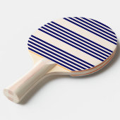 Navy und Beige fünf Streifen Muster Tischtennis Schläger (Vorderseite)
