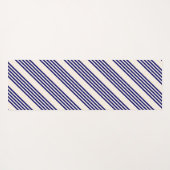 Navy und Beige fünf Streifen Muster Yogamatte (Rückseite (Horizontal))