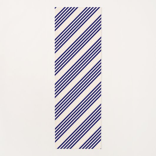Navy und Beige fünf Streifen Muster Yogamatte (Vorderseite)