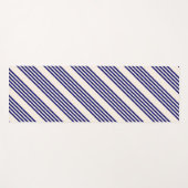 Navy und Beige fünf Streifen Muster Yogamatte (Vorderseite (Horizontal))