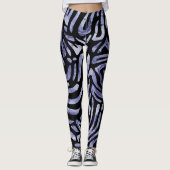 Navy und Black Zebra Stripes Leggings (Vorderseite)