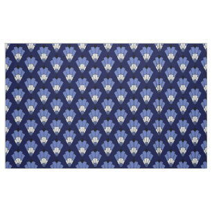 Navy und Blassblau Art Deco Muster Stoff