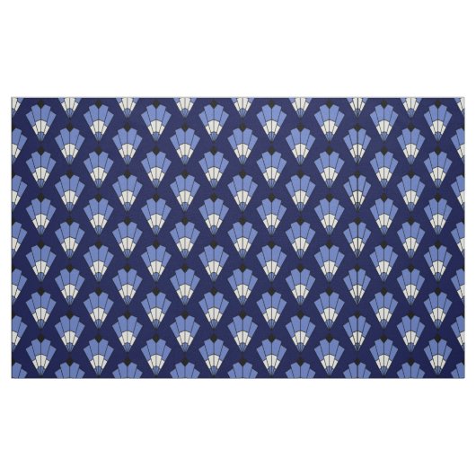 Navy und Blassblau Art Deco Muster Stoff (Fat Quarter (45,7 x 55,9 cm))