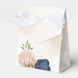 Navy- und blassrosa Blumen Hochzeit Geschenkschachtel
